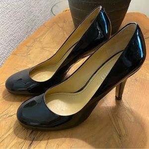 Nine West Round Toe Patent Leather Pumps